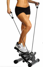 Adjustable Mini Stepper with LCD Monitor Stepping Machine, Comes with Resistance Bands