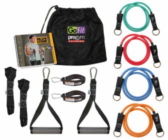 20, 30, 40 & 50lb Tubes, 2 Handles, 2 Ankle Straps, 2 Door Anchors, Training Manual & Carry Bag