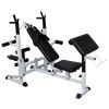 Weight Bench with Weight Rack; Barbell and Dumbbell Set 264.6 lb