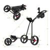 Durable Foldable Steel Golf Cart with Mesh Bag