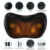 Back Neck Massage Pillow Kneading Massager In-Car Thermotherapy Massage Pillow w/ Car Charger US Plug