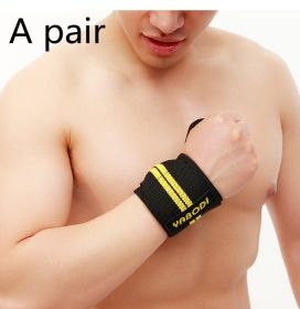 Fitness Wrist Bandage Anti Sprain Sports (Option: Yellow pair-Double stripe-50x8)