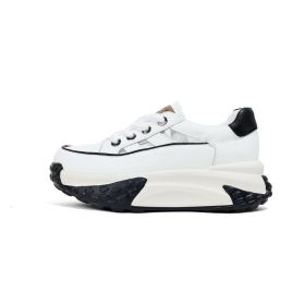 Women's Fashion Retro Versatile Thick-soled Hollow Sneakers (Option: White-39)