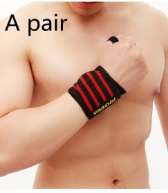 Fitness Wrist Bandage Anti Sprain Sports (Option: Red pair-Four stripes-50x8)