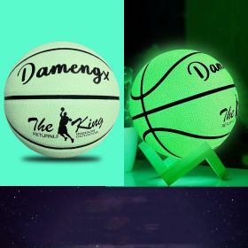 Luminous Luminous Basketball PU Soft Leather Outdoor Wear-resistant And Non-slip (Option: Fruitgreen luminous-5Ball)