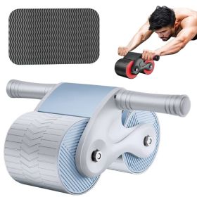 1pc Rebound Abdominal Roller Wheel For Abdominal Exercise Fitness With Knee Mat; Home Fitness Equipment For Abs Workout (Color: White)