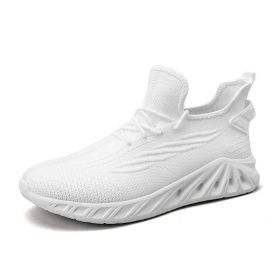 Male Mesh Breathable Walk Jogging Tennis Sneakers Indoor Fitness Non-slip Trainers Men Casual Comfortable Running Sports Shoes (Color: White, size: 39)