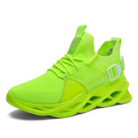 Men Women Casual Sneakers Mesh Breathable Comfortable Lightweight Damping Outdoor Running Walking Shoes Summer Spring Autumn New (Color: Green, size: 36)