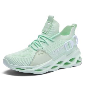 Men Women Casual Sneakers Mesh Breathable Comfortable Lightweight Damping Outdoor Running Walking Shoes Summer Spring Autumn New (Color: fresh green, size: 43)