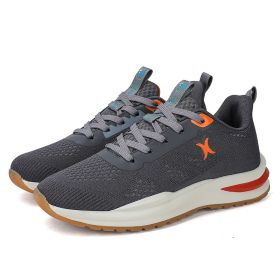 New spring and autumn comfortable soft sole men's fashion all-match sports shoes lightweight non-slip outdoor leisure men's single shoes leisure runni (Color: Gray, size: 43)