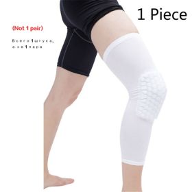 Basketball Knee Pads Protector Compression Sleeve Honeycomb Foam Brace Anti-collision Kneepad Fitness Gear Volleyball Support (Color: White, size: M)