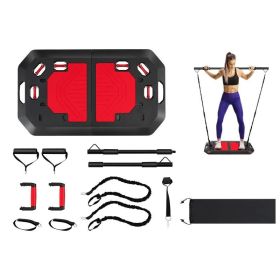 Home Gym Portable 34 Inch Push Up Board (Color: Red & Black, Type: Weights Accessories)