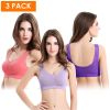 3 Pack Sport Bras For Women Seamless Wire free Bra Light Support Tank Tops For Fitness Workout Sports Yoga Sleep Wearing